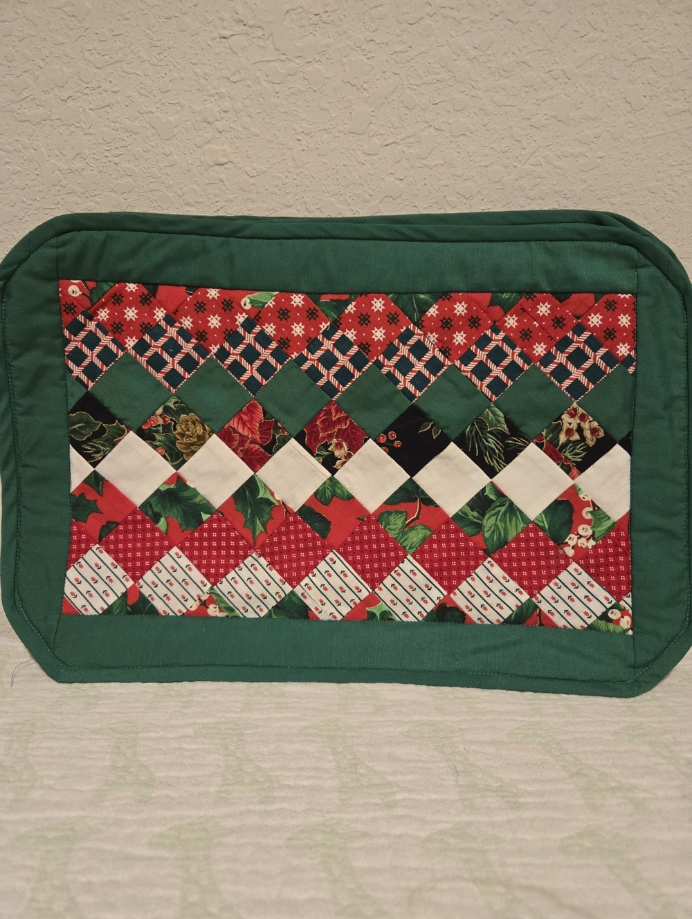 Vintage Handmade Christmas Placemats Set Of 5.